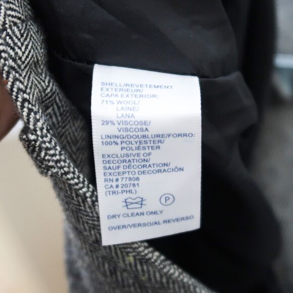 Tommy Hilfiger Womens Wool Blend Pants Size 12 Chevron Straight‎ Leg Career - Picture 6 of 10